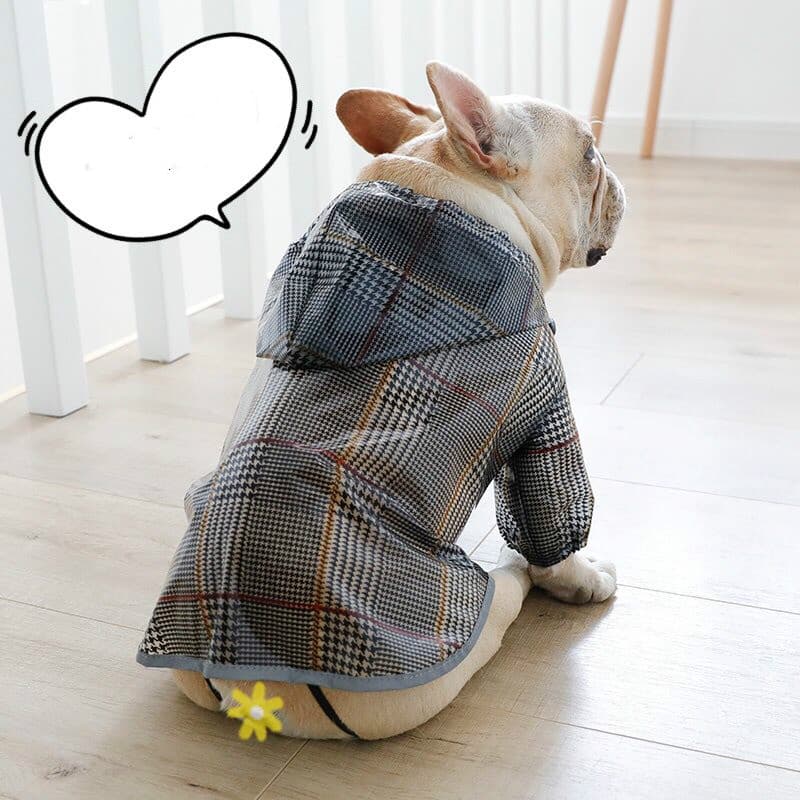 Plaid Hooded Dog Raincoat