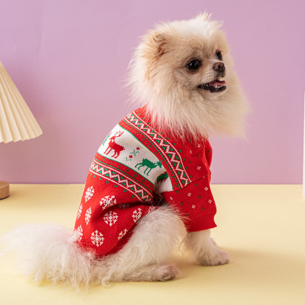 Tree Elk Christmas Dog Sweater