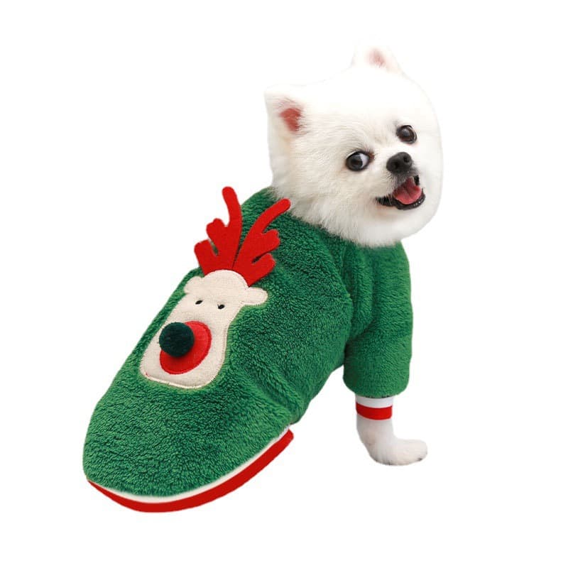 Christmas Coral Fleece Dog Sweater
