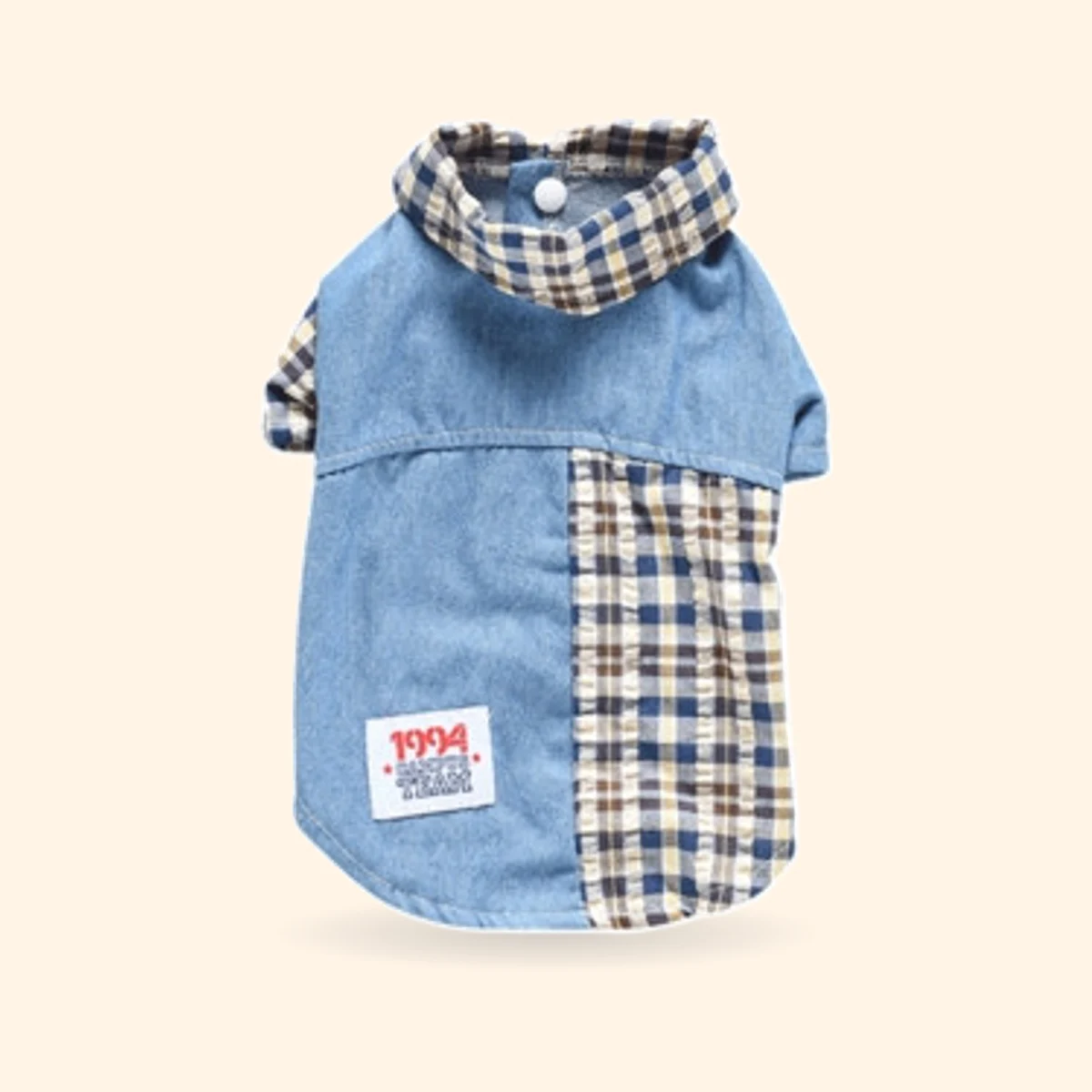 Plaid Stitching Dog Shirt