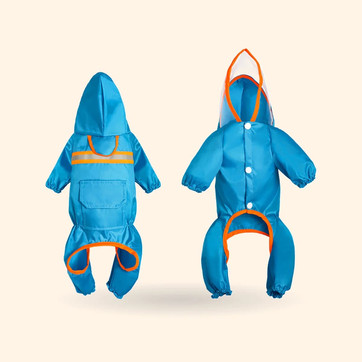 Reflective Waterproof Four-Legged Dog Raincoat
