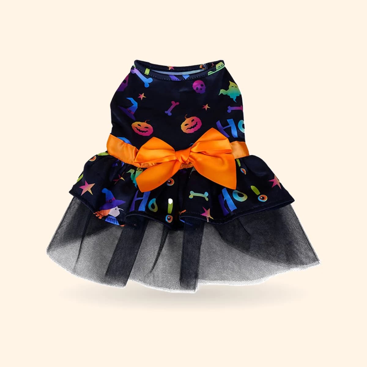 Halloween Dog Dress with Bow